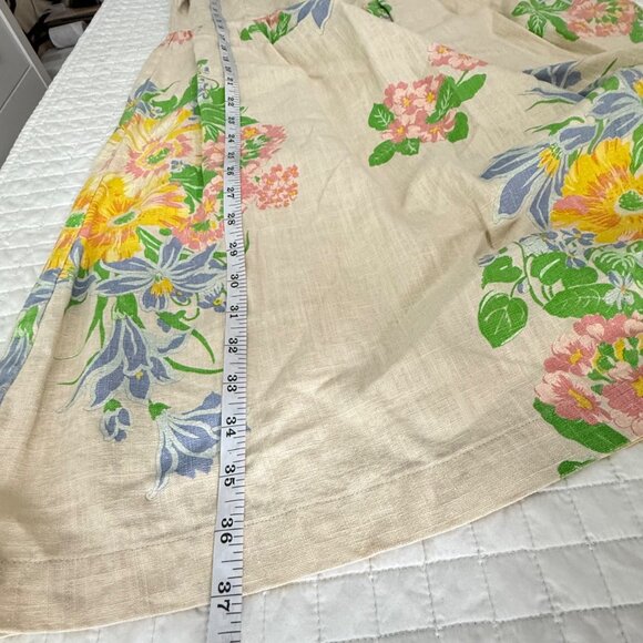 Floral Print Sleeveless Linen Dress With Button Details & Bow Straps - Picture 10 of 10